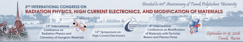 2nd International Congress on Radiation Physics, High Current Electronics, and Modifiation of Materials
